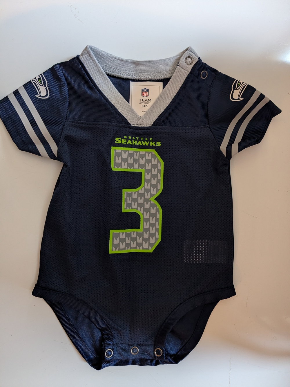 NFL Baby Seattle Seahawks Navy #3 One-Piece Bodysuit